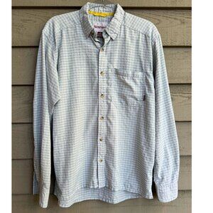 Simms Men’s Medium Performance Fishing Shirt – Blue Plaid Button Down